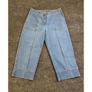 VTG Ralph Lauren Cropped Jeans Women 10 Wide-Leg Gaucho Retro 90s Y2K Denim‎ LRL